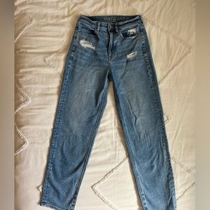 American Eagle mom stretch straight jeans